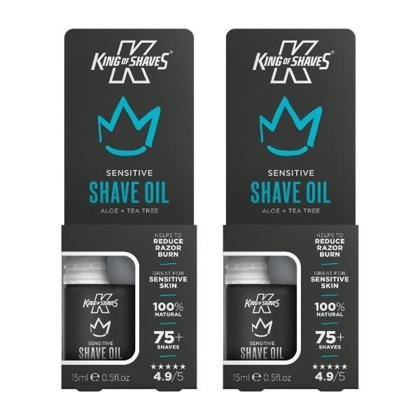 King Of Shaves sensitive shaving oil 2x15ml (British brand)