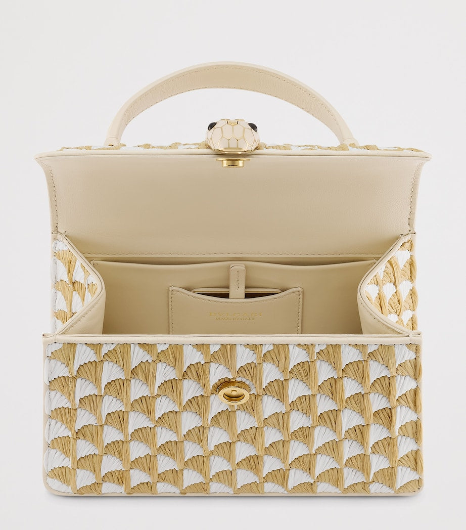 Bvlgari Serpenti Forever Henkeltasche mittel Calla Raffia - Britisches Produkt