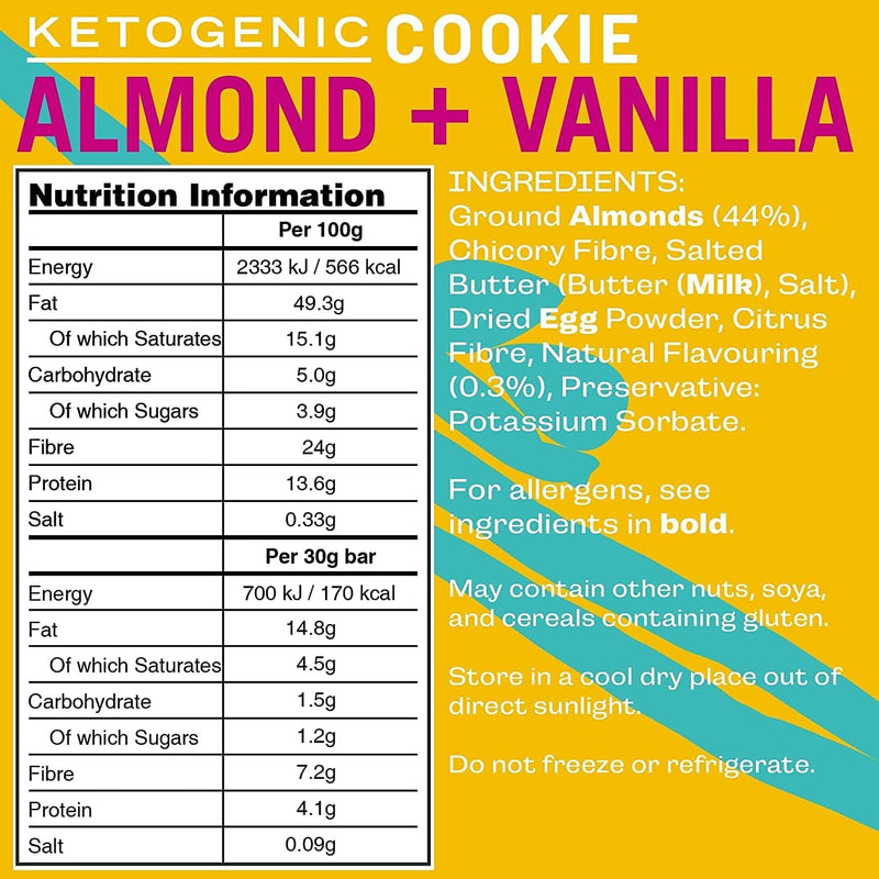 Almond and vanilla cookie 12 pack 360g, imported from the UK