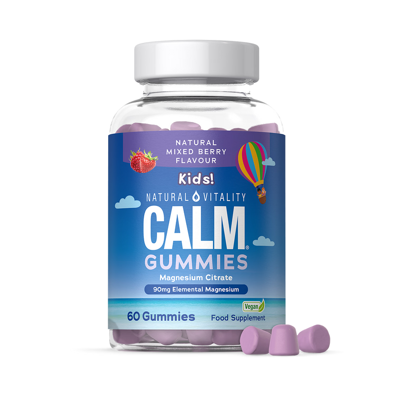 Natural Vitality Calm Kids magnesium gummies 90mg 60 gummies, UK version