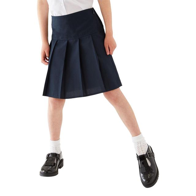 M&S 2pk Girls Navy School Skirts 4-14 Years