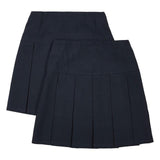 M&S 2pk Girls Navy School Skirts 4-14 Years GOODS M&S   