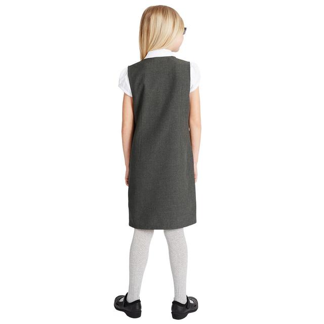 M&S 2pk Girls School Pinafores 3-10 Years Grey GOODS M&S   