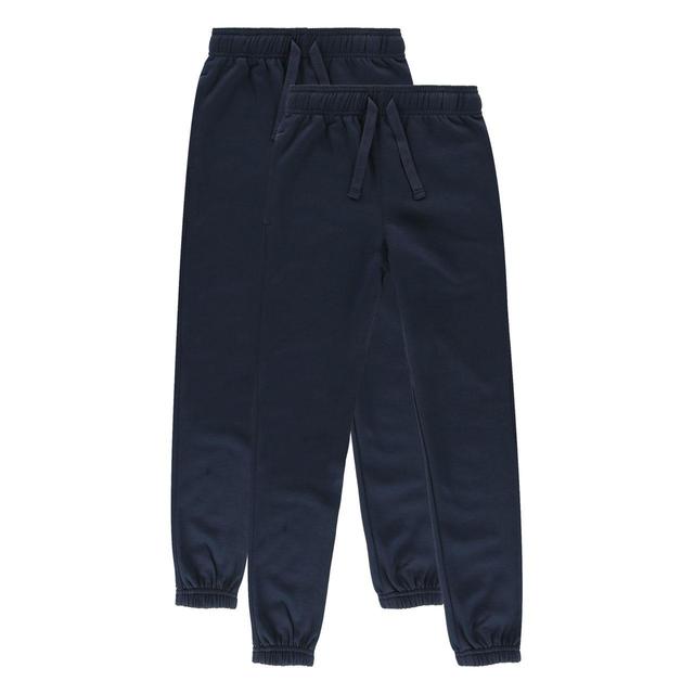 M&S 2pk Regular Fit School Joggers 4-10 Years Navy GOODS M&S   