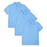 M&S 3pk Pure Cotton School Polo Shirts 3-12 Years Blue GOODS M&S   