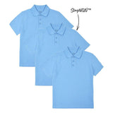 M&S 3pk Pure Cotton School Polo Shirts 3-12 Years Blue GOODS M&S   