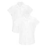 M&S Girls 2pk Easy Iron School Shirts 4-14 Years White GOODS M&S   