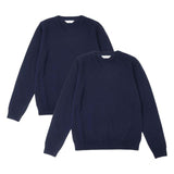 M&S 2pk Pure Cotton School Jumper 3-12 Years Navy GOODS M&S   