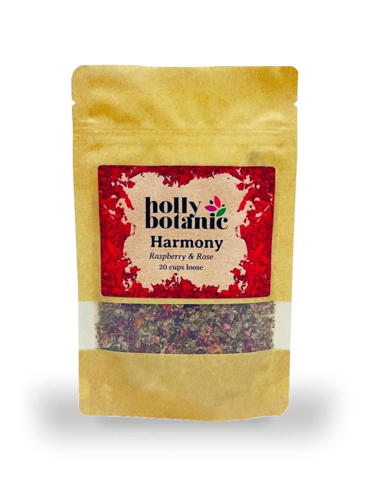 Holly Botanic Harmony Tisane raspberry and rose 20 cup loose (British brand)