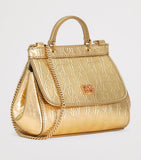Dolce&Gabbana Kids Mini Sicily Shoulder Bag metallic leather (British brand)