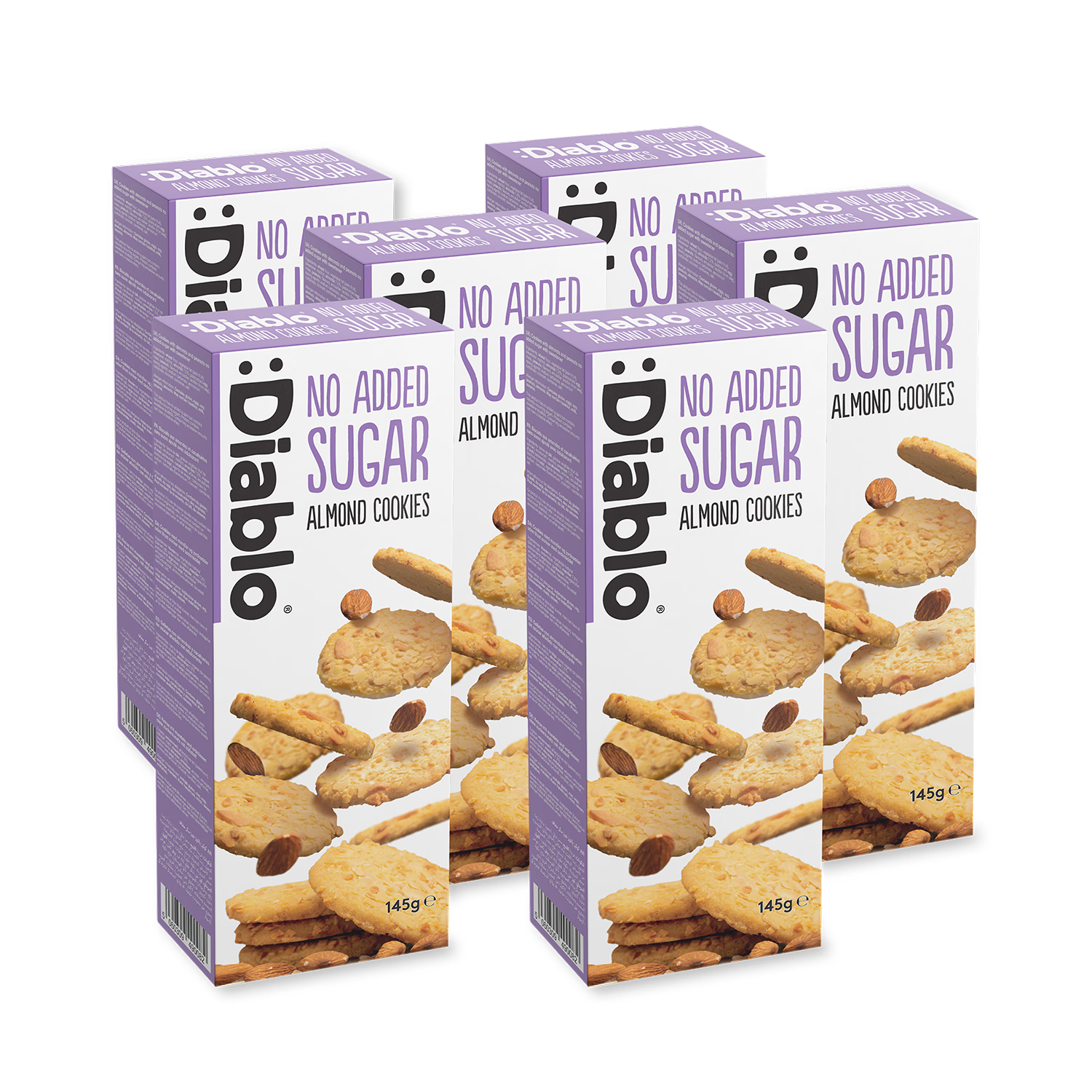 Diablo no added sugar almond cookies 145g pack - British product