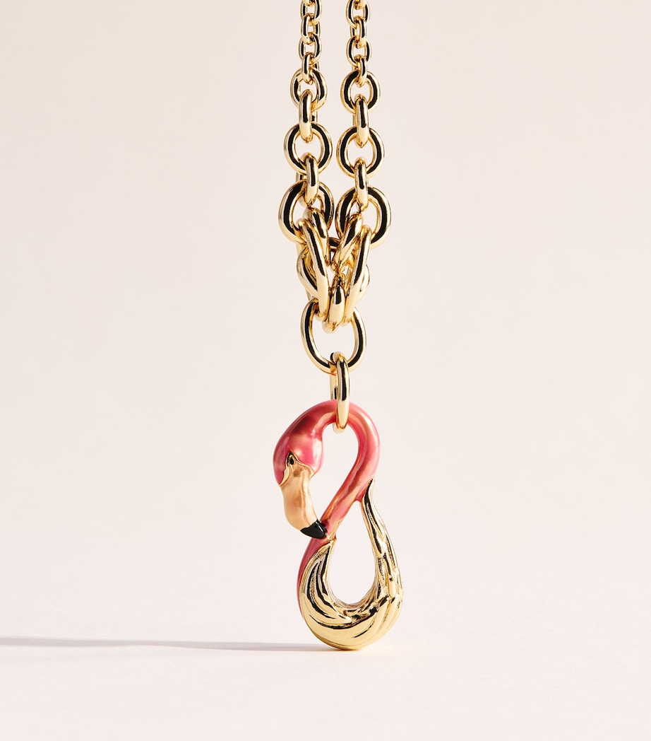 Chloé Tropicus pendant necklace with flamingo charm (British brand)