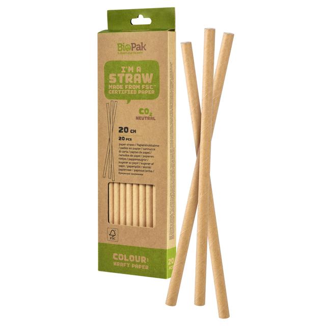 Bio Kraft  Recyclable Paper Straws   20 per pack GOODS M&S   