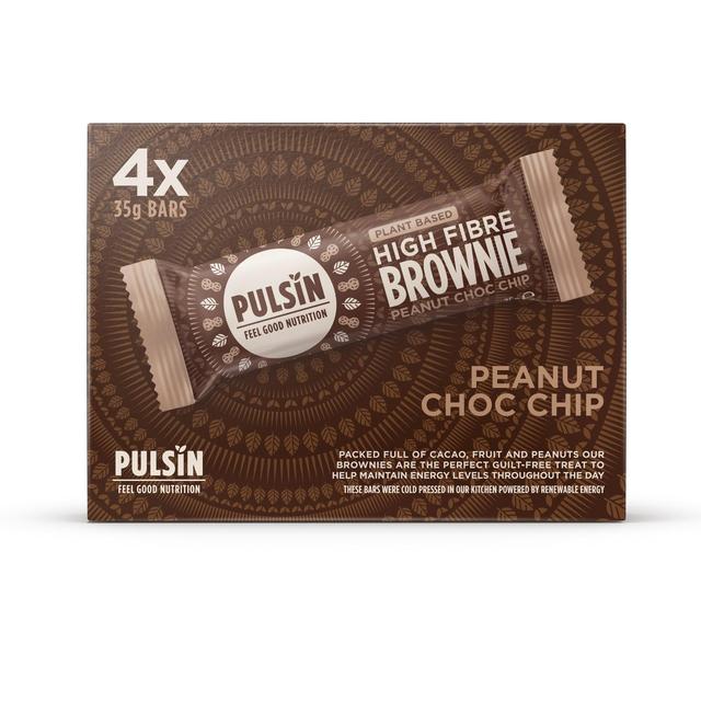 Pulsin Peanut Choc Chip Vegan High Fibre Brownie Multipack   4 x 35g GOODS M&S   