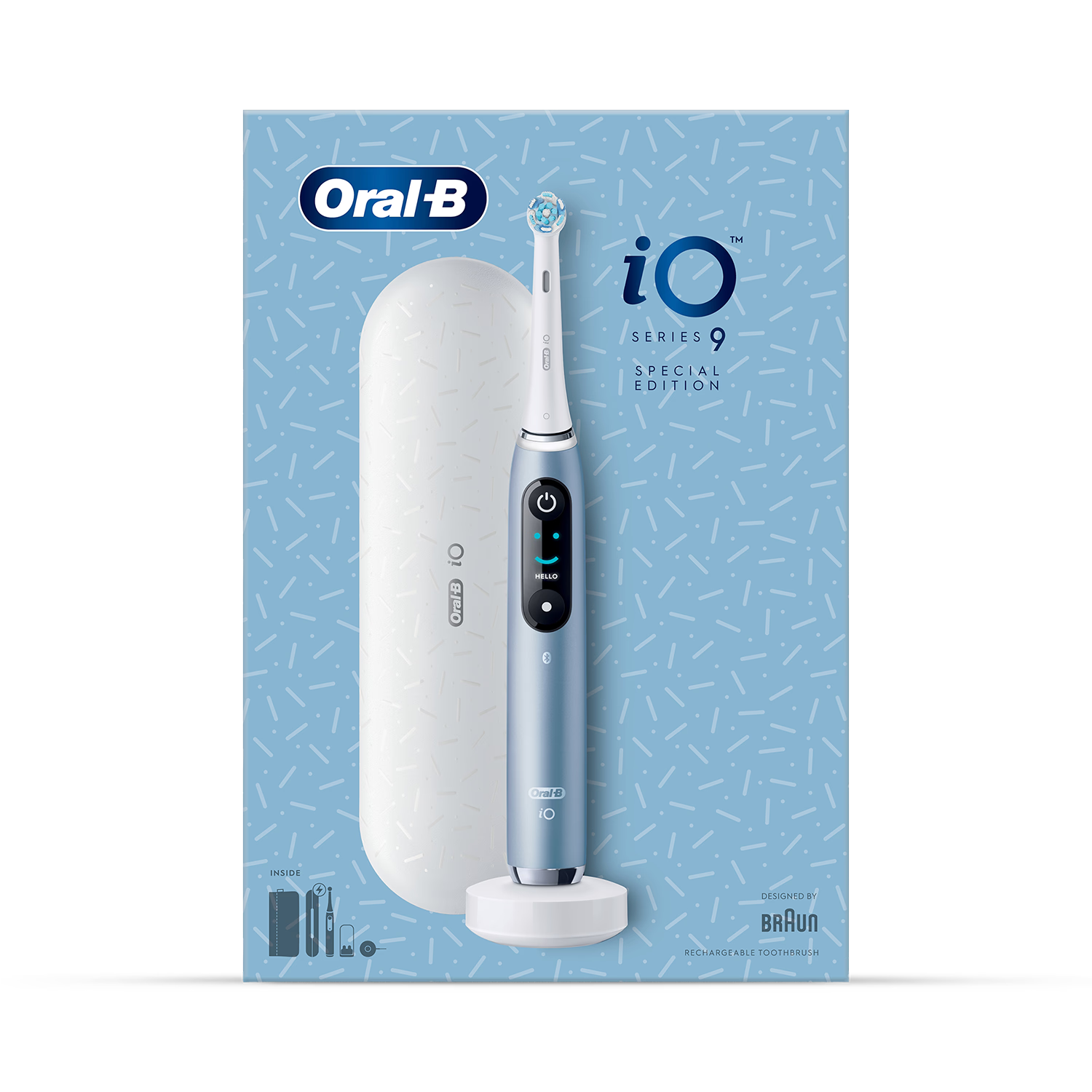 Oral-B iO 9 Special Edition Blue electric toothbrush, imported from the UK