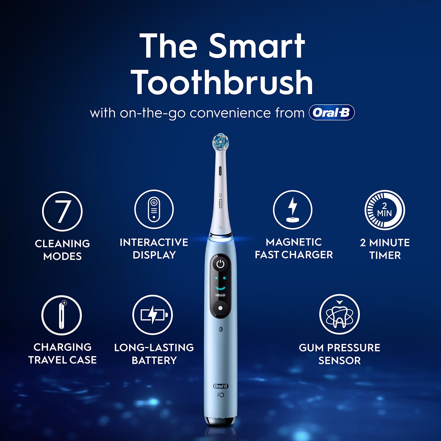 Oral-B iO 9 Special Edition Blue electric toothbrush, imported from the UK