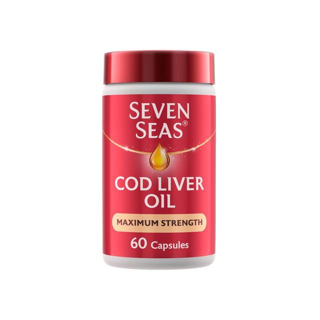 Seven Seas Cod Liver Oil Max Strength Omega-3 & Vitamin D Capsules   60 per pack GOODS M&S   