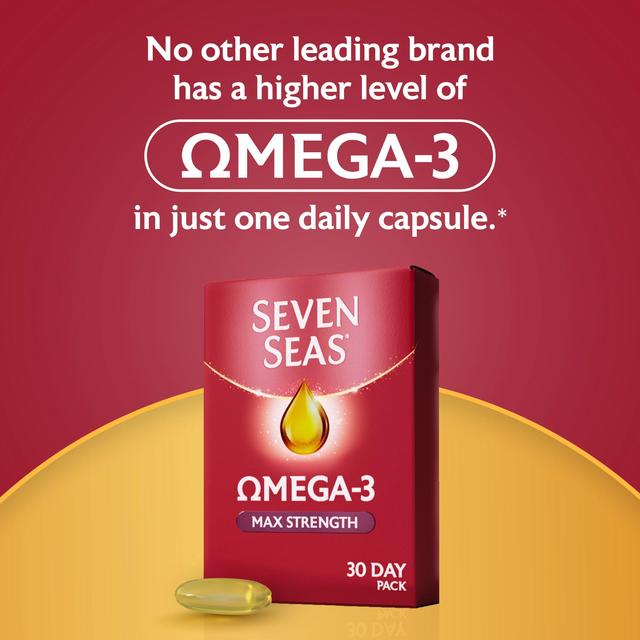 Seven Seas Omega-3 Fish Oil Max Strength with Vitamin D Capsules   30 per pack GOODS M&S   