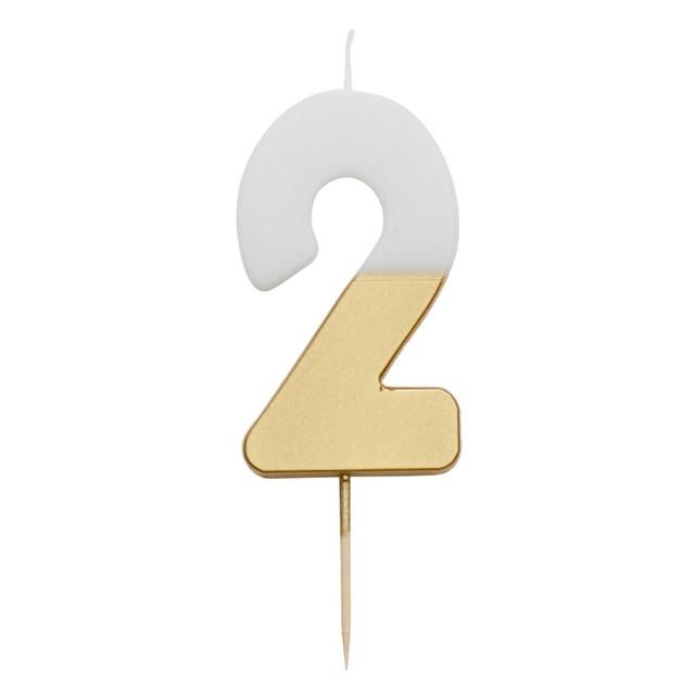 Number 2 Gold Candle 2nd Birthday GOODS M&S   