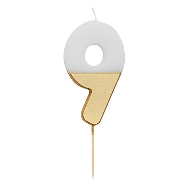 Number 9 Gold Candle 9th Birthday GOODS M&S   