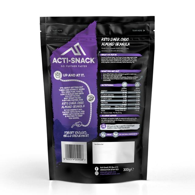 Acti-Snack Keto Dark Choc Almond Granola   300g GOODS M&S   