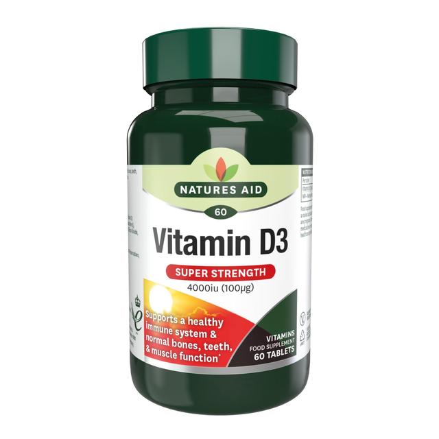 Natures Aid Super Strength Vitamin D3 Tablets 4000iu    60 per pack GOODS M&S   