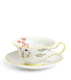 Wedgwood bone china tea set with Voyage of the Beagle design, 3-piece set (British brand)