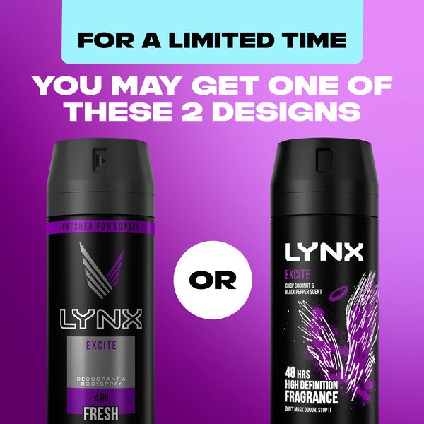 Lynx Deodorant Aerosol Bodyspray Excite 150ml GOODS Superdrug   