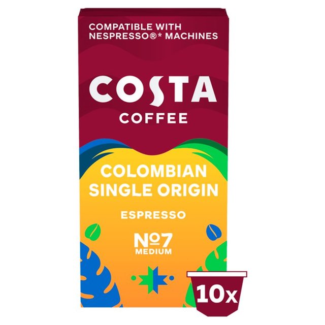 Costa Coffee Nespresso Compatible Columbian Roast Espresso   10 per pack GOODS M&S   