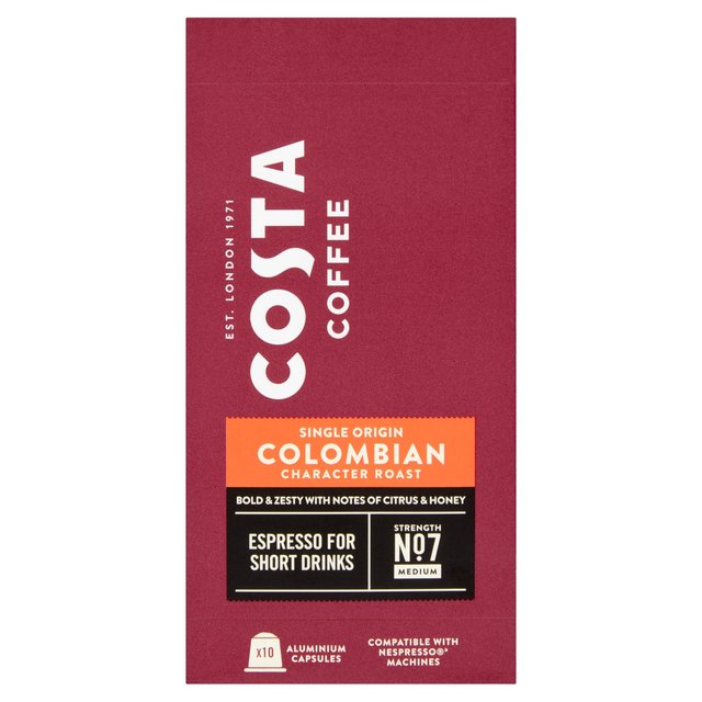 Costa Coffee Nespresso Compatible Columbian Roast Espresso   10 per pack GOODS M&S   