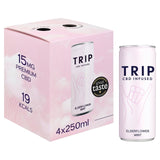 TRIP CBD Infused Elderflower Mint   4 x 250ml