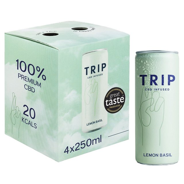 TRIP CBD Infused Lemon Basil   4 x 250ml GOODS M&S   