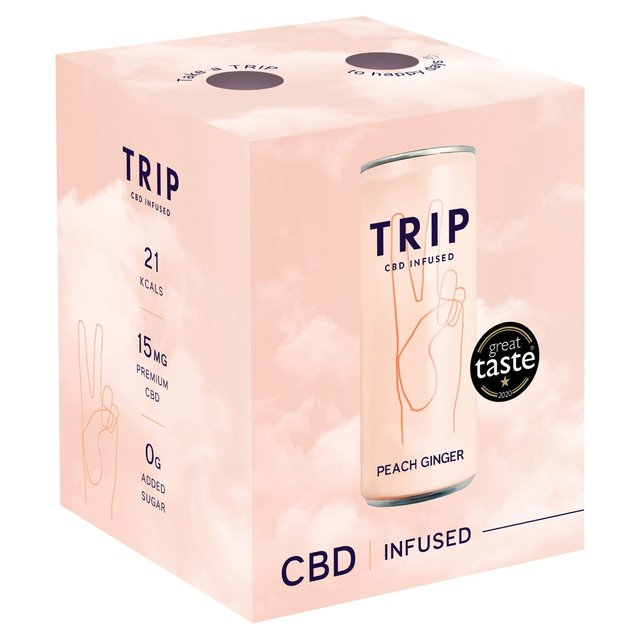 TRIP CBD Infused Peach Ginger   4 x 250ml GOODS M&S   