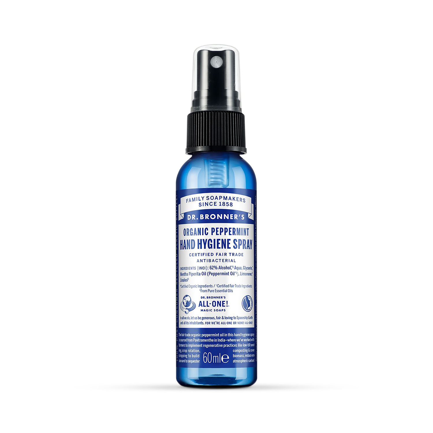 Dr Bronner Organic Peppermint Hand Hygiene Spray 60ml