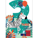 Party Zebra 3rd Birthday Card GOODS M&S   