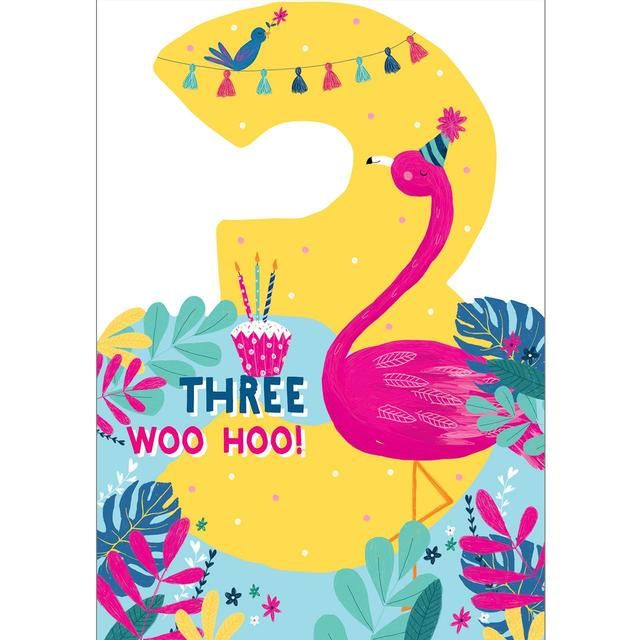 Fabulous Flamingo 3rd Birthday Card GOODS M&S   