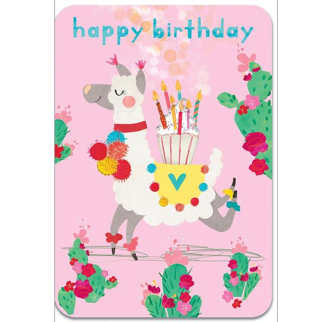 Pink Llama Birthday Card GOODS M&S   