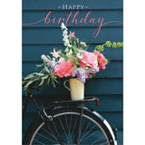 Abacus Peonies & Pushbike Birthday Card GOODS M&S   