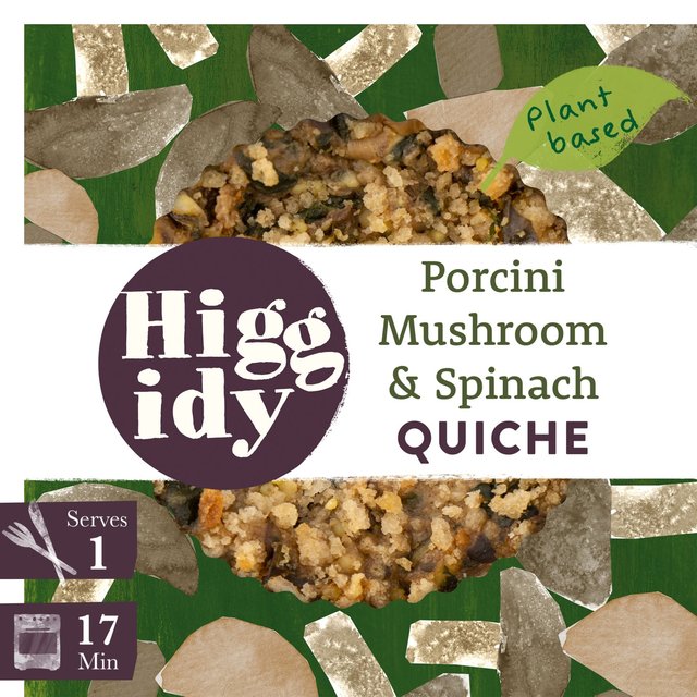 Higgidy Porcini Mushroom & Spinach Vegan Quiche   155g GOODS M&S   