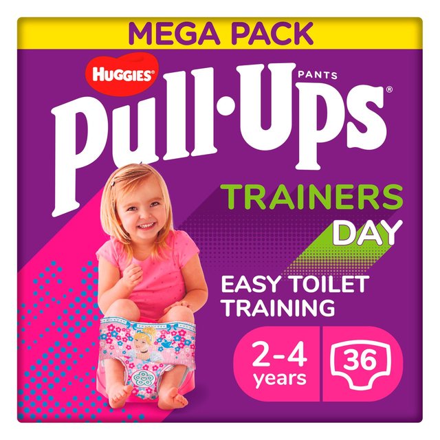 Huggies Pull-Ups Trainers Day Girls Nappy Pants Size 5-6+ (2-4 Yrs)   36 per pack GOODS M&S   