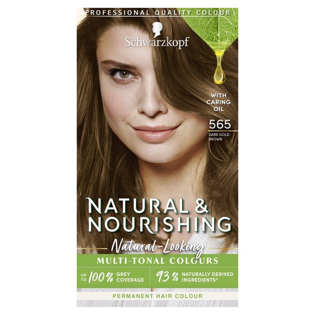 Schwarzkopf Natural & Nourishing 565 - Dark Gold Brown Permanent Hair Dye   143g GOODS M&S   