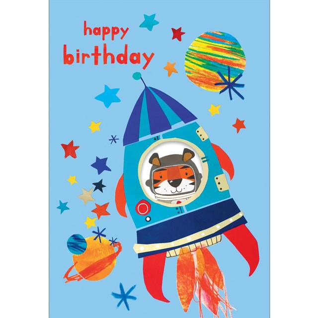 Space Rocket Birthday Card GOODS M&S   