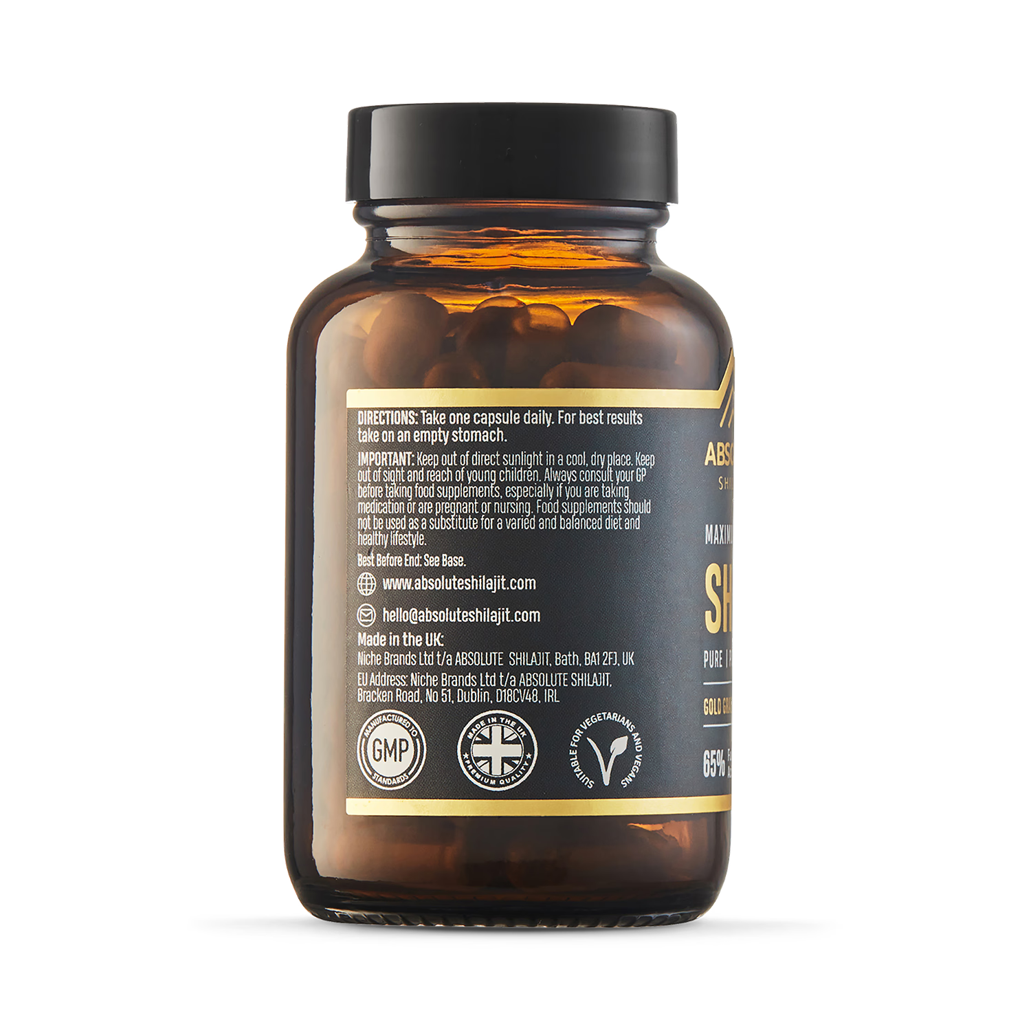 Absolute Shilajit shilajit extract 500 mg capsules 60, UK version