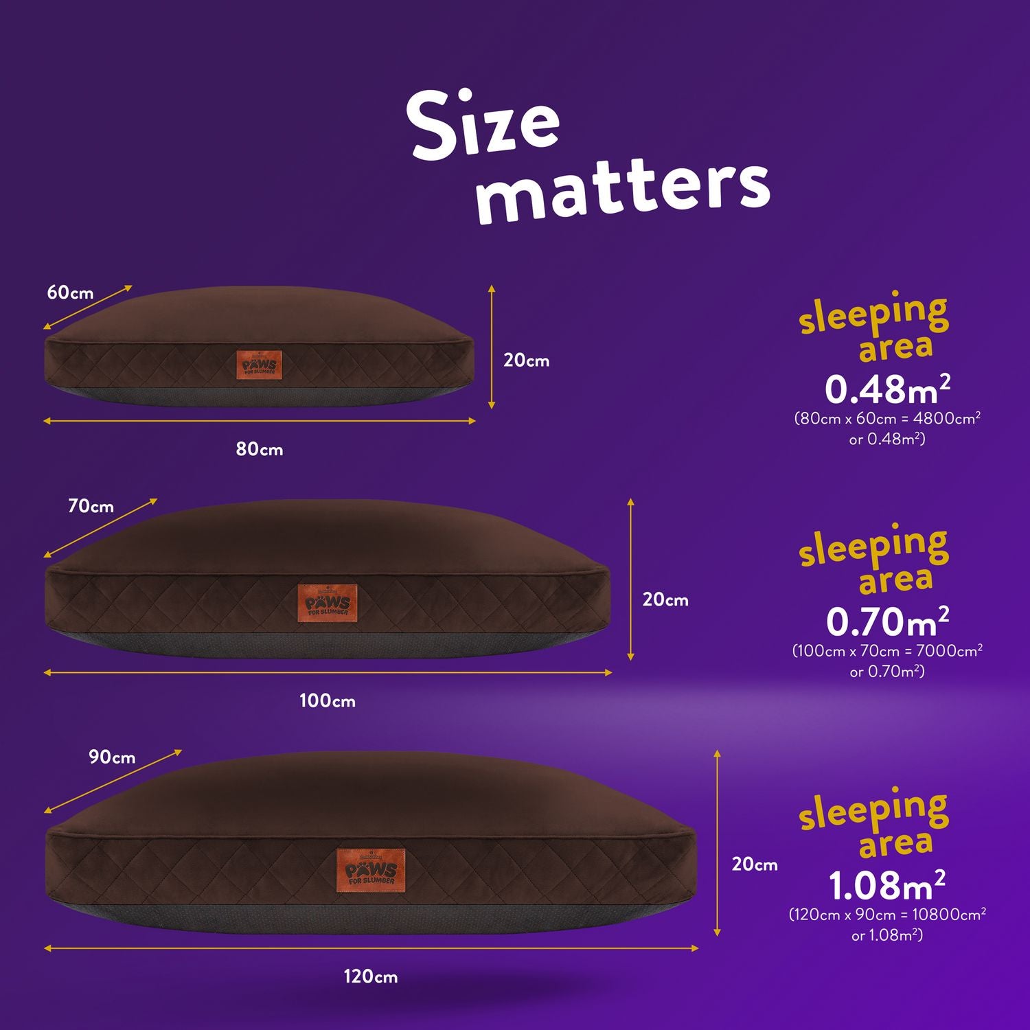 Paws For Slumber luxury chocolate pet bed medium, imported from the UK