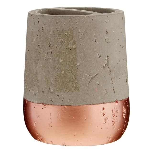 Premier Housewares Toothbrush Holder Neptune Copper and Concrete