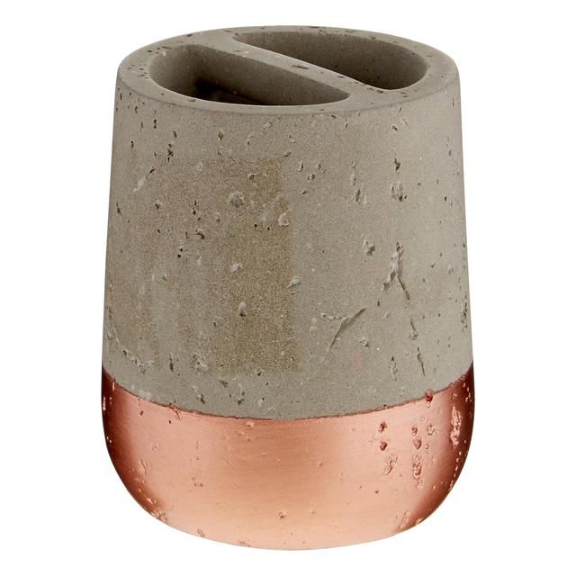 Premier Housewares Toothbrush Holder Neptune Copper and Concrete GOODS M&S   