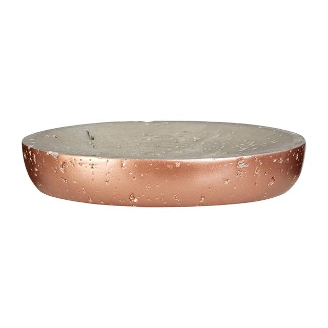 Premier Housewares Neptune Oval Soap Dish Concrete and Copper