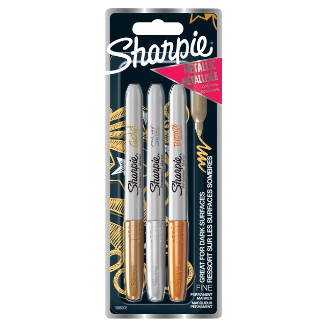 Sharpie Permanent Marker Metallic   3 per pack GOODS M&S   