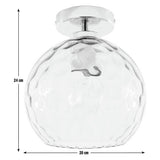 Argos Home Luxe flush ceiling light chrome hammered glass 20cm, imported from the UK