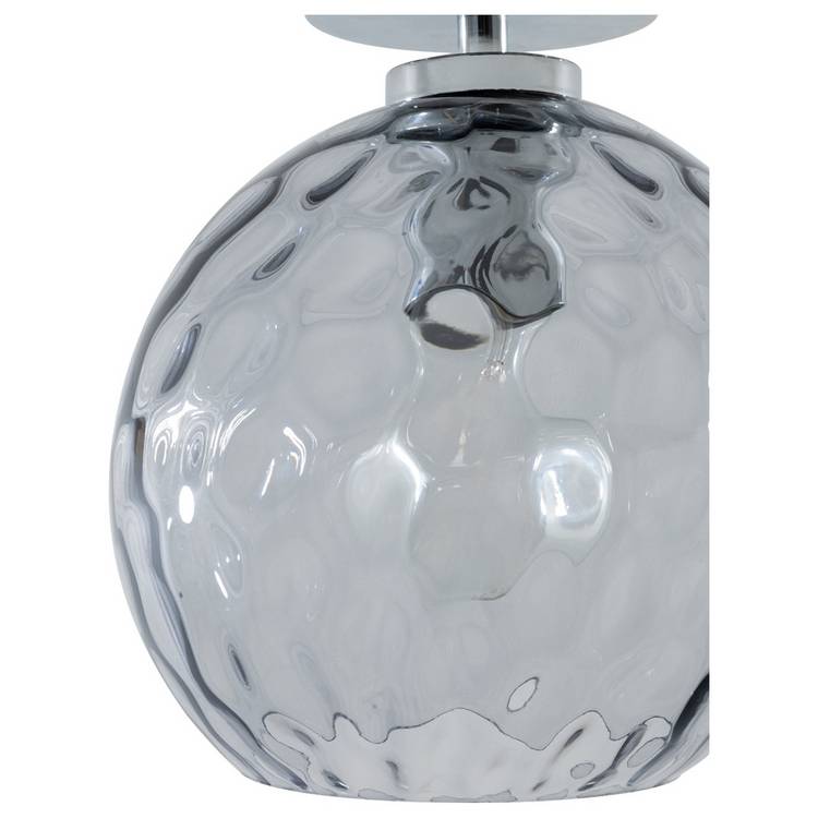 Argos Home Luxe flush ceiling light chrome hammered glass 20cm, imported from the UK